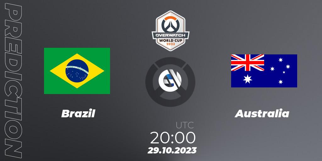 Pronóstico Brazil - Australia. 29.10.23, Overwatch, Overwatch World Cup 2023
