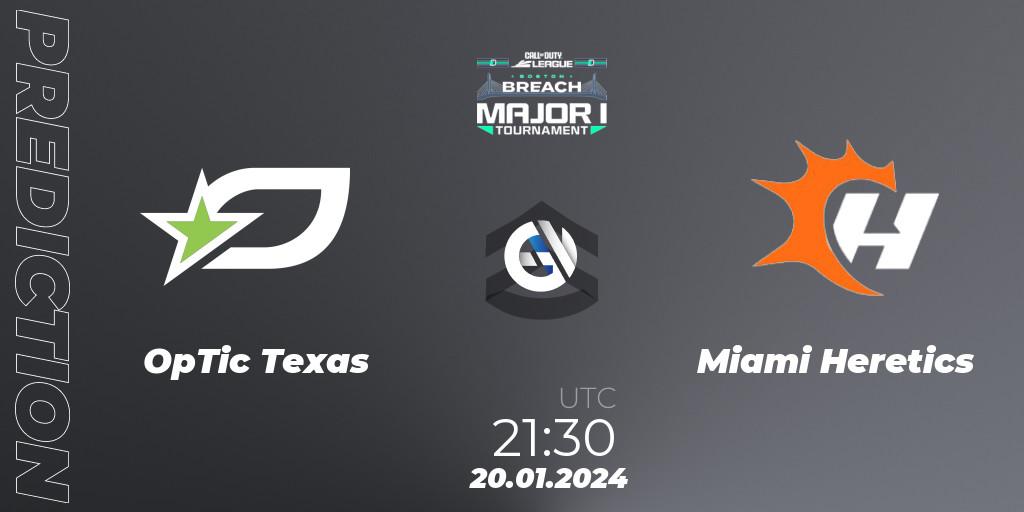 Pronóstico OpTic Texas - Miami Heretics. 19.01.2024 at 21:30, Call of Duty, Call of Duty League 2024: Stage 1 Major Qualifiers