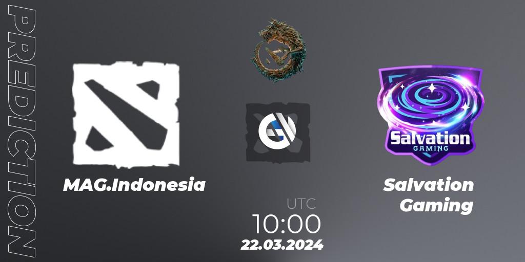 Pronóstico MAG.Indonesia - Salvation Gaming. 22.03.24, Dota 2, PGL Wallachia Season 1: Southeast Asia Open Qualifier #1