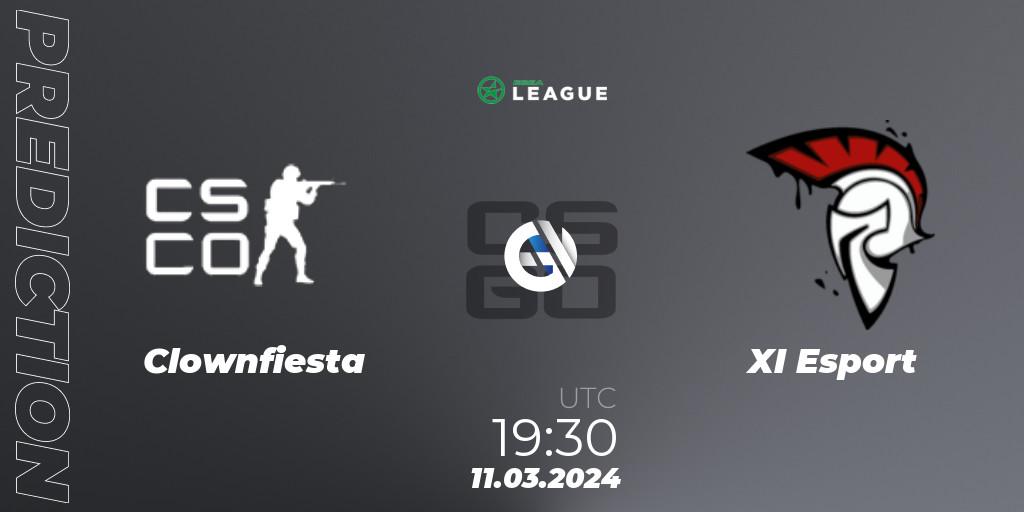 Pronóstico Clownfiesta - XI Esport. 12.03.2024 at 18:00, Counter-Strike (CS2), ESEA Season 48: Main Division - Europe