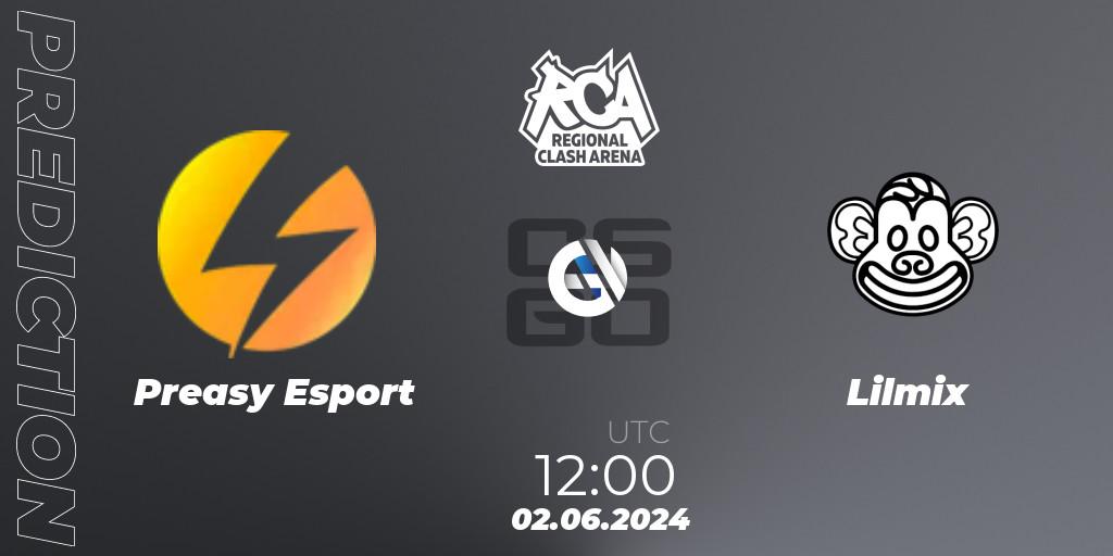 Pronóstico Preasy Esport - Lilmix. 02.06.2024 at 12:00, Counter-Strike (CS2), Regional Clash Arena Europe: Closed Qualifier