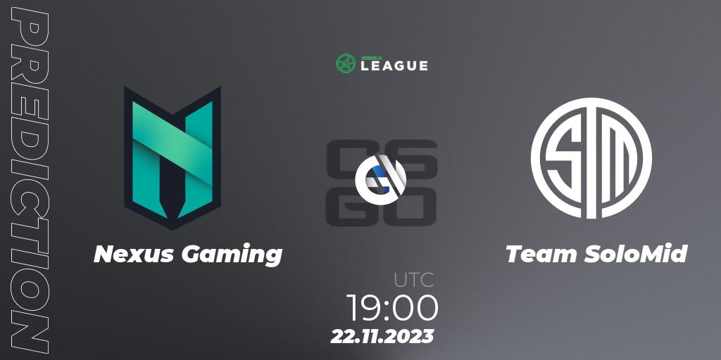 Pronóstico Nexus Gaming - Team SoloMid. 23.11.23, CS2 (CS:GO), ESEA Season 47: Advanced Division - Europe