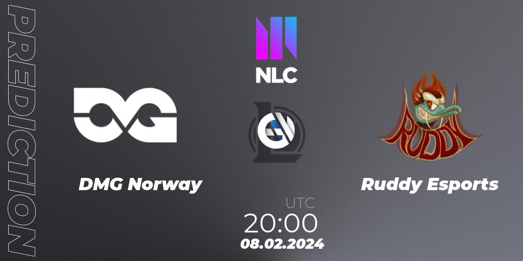 Pronóstico DMG Norway - Ruddy Esports. 08.02.2024 at 20:00, LoL, NLC 1st Division Spring 2024