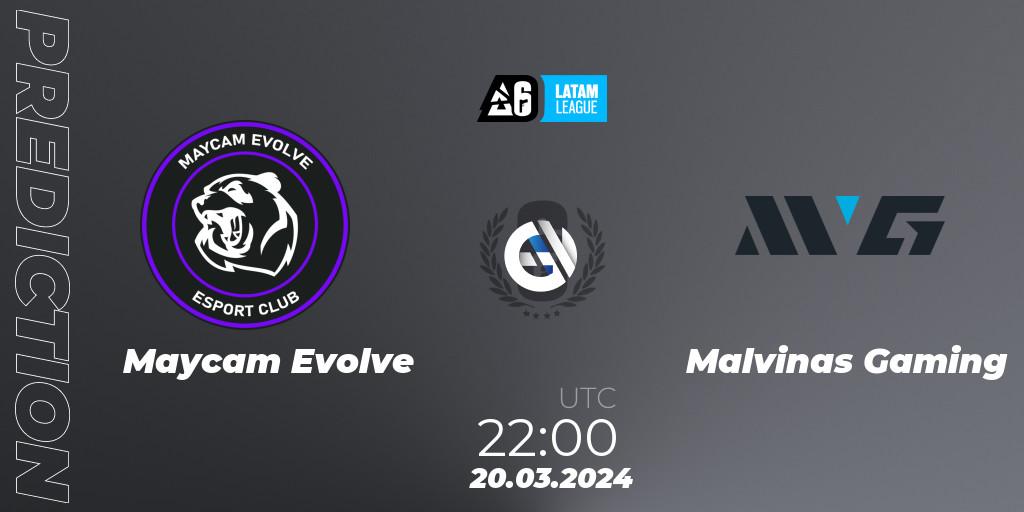 Pronóstico Maycam Evolve - Malvinas Gaming. 20.03.2024 at 22:00, Rainbow Six, LATAM League 2024 - Stage 1: LATAM South
