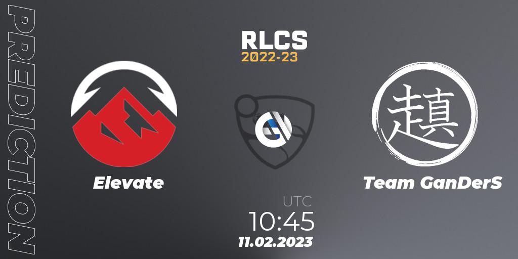 Pronóstico Elevate - Team GanDerS. 11.02.2023 at 10:45, Rocket League, RLCS 2022-23 - Winter: Asia-Pacific Regional 2 - Winter Cup