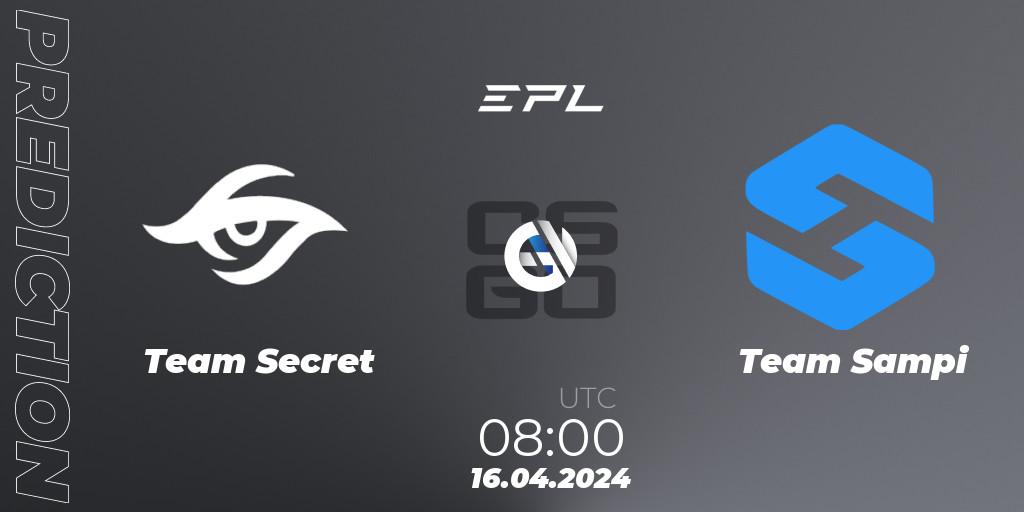 Pronóstico Team Secret - Team Sampi. 16.04.24, CS2 (CS:GO), European Pro League Season 15