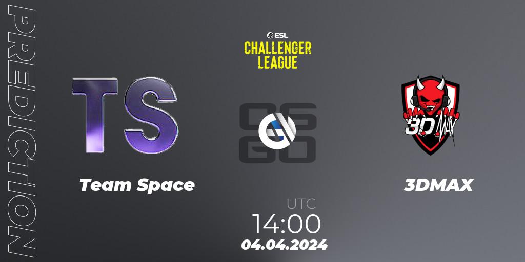 Pronóstico Team Space - 3DMAX. 04.04.24, CS2 (CS:GO), ESL Challenger League Season 47: Europe