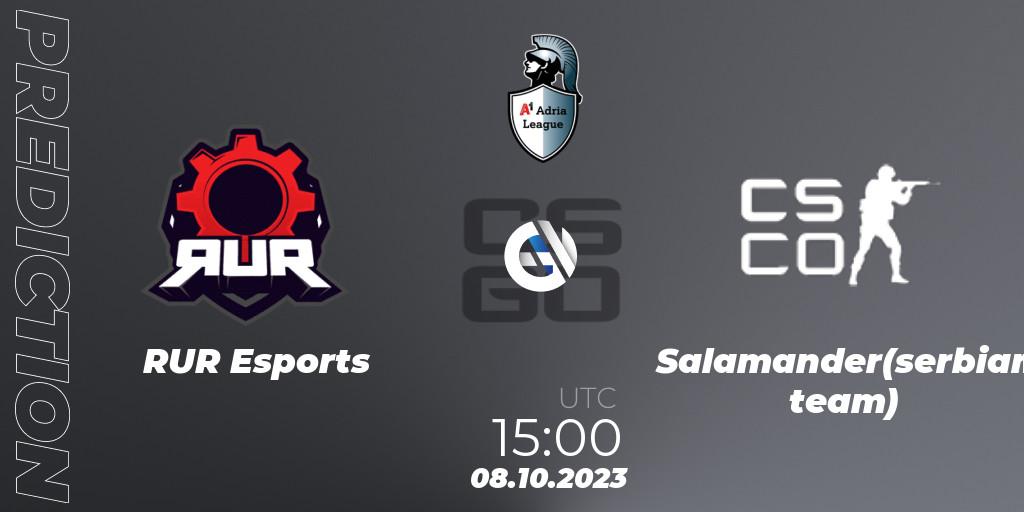 Pronóstico RUR Esports - Salamander(serbian team). 08.10.23, CS2 (CS:GO), A1 Adria League Season 12