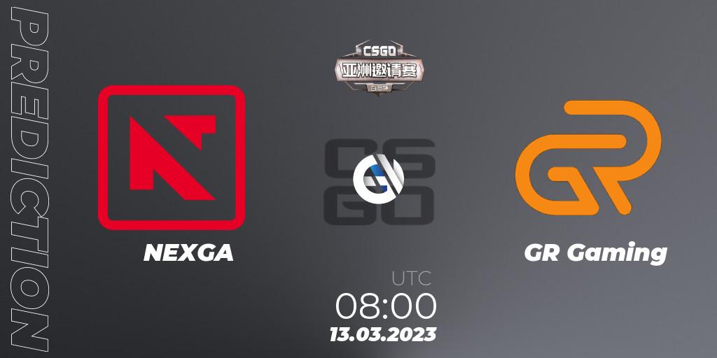 Pronóstico NEXGA - GR Gaming. 13.03.23, CS2 (CS:GO), Baidu Cup Invitational #2