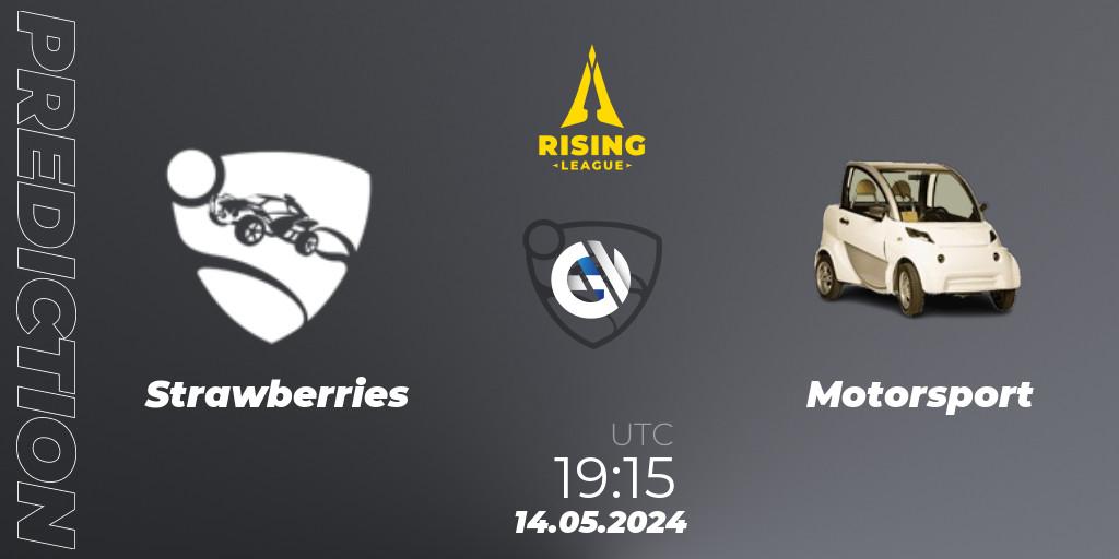 Pronóstico Strawberries - Motorsport. 14.05.2024 at 19:25, Rocket League, Rising League 2024 — Split 1 — Main Event