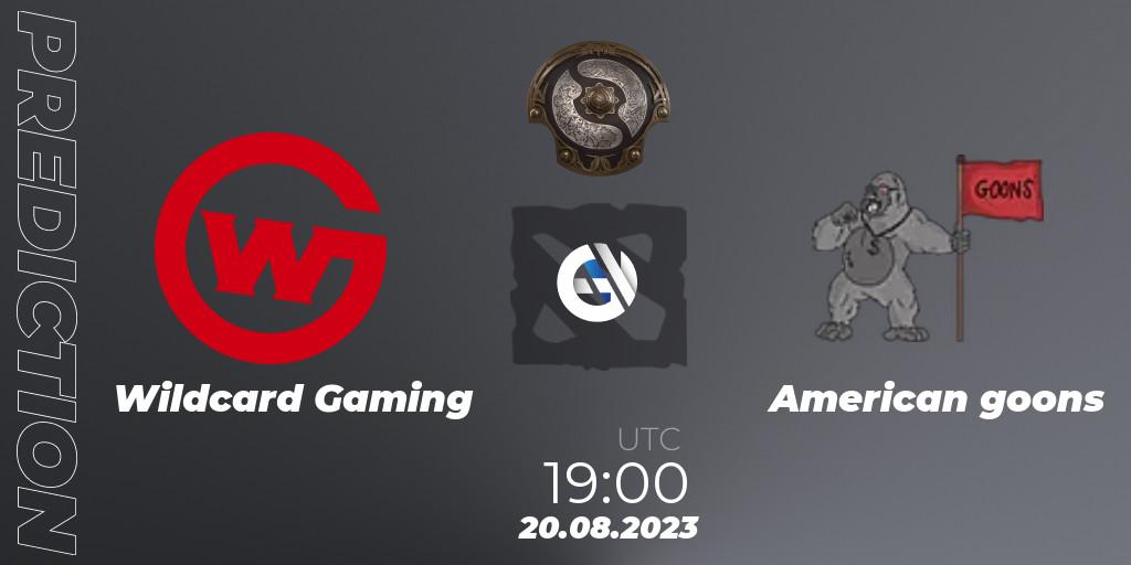 Pronóstico Wildcard Gaming - American goons. 20.08.23, Dota 2, The International 2023 - North America Qualifier
