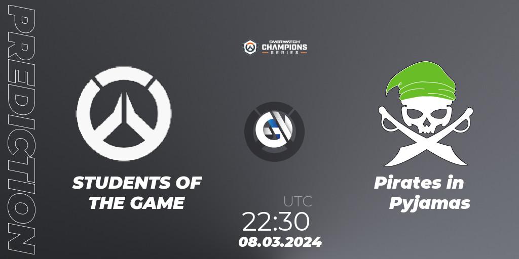 Pronóstico STUDENTS OF THE GAME - Pirates in Pyjamas. 08.03.2024 at 22:30, Overwatch, Overwatch Champions Series 2024 - North America Stage 1 Group Stage
