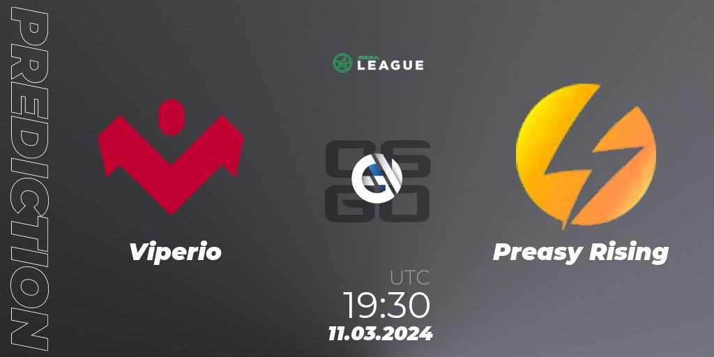 Pronóstico Viperio - Preasy Rising. 11.03.2024 at 19:30, Counter-Strike (CS2), ESEA Season 48: Main Division - Europe