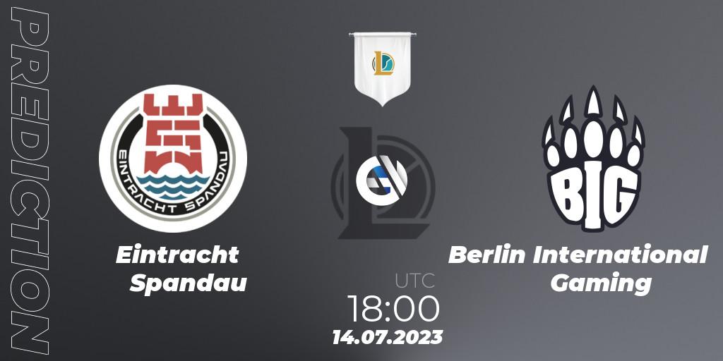 Pronóstico Eintracht Spandau - Berlin International Gaming. 14.07.2023 at 18:00, LoL, Prime League Summer 2023 - Group Stage