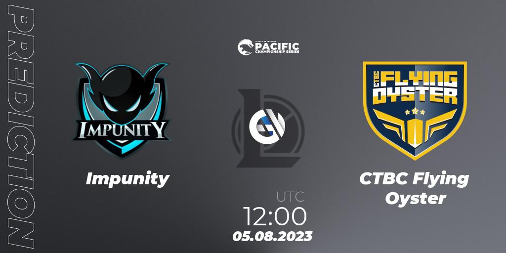 Pronóstico Impunity - CTBC Flying Oyster. 06.08.23, LoL, PACIFIC Championship series Group Stage