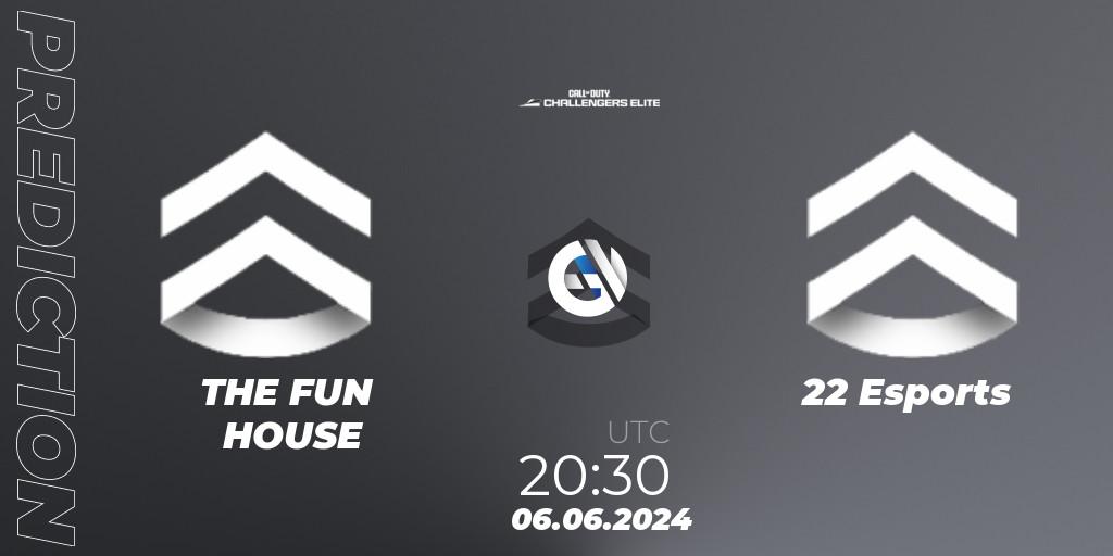 Pronóstico THE FUN HOUSE - 22 Esports. 06.06.2024 at 19:30, Call of Duty, Call of Duty Challengers 2024 - Elite 3: EU