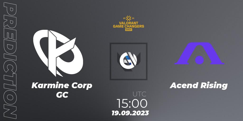 Pronóstico Karmine Corp GC - Acend Rising. 19.09.2023 at 15:00, VALORANT, VCT 2023: Game Changers EMEA Stage 3 - Group Stage