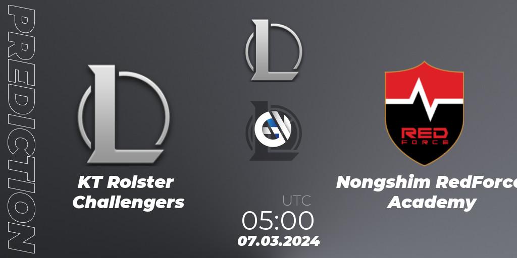 Pronóstico KT Rolster Challengers - Nongshim RedForce Academy. 07.03.24, LoL, LCK Challengers League 2024 Spring - Group Stage