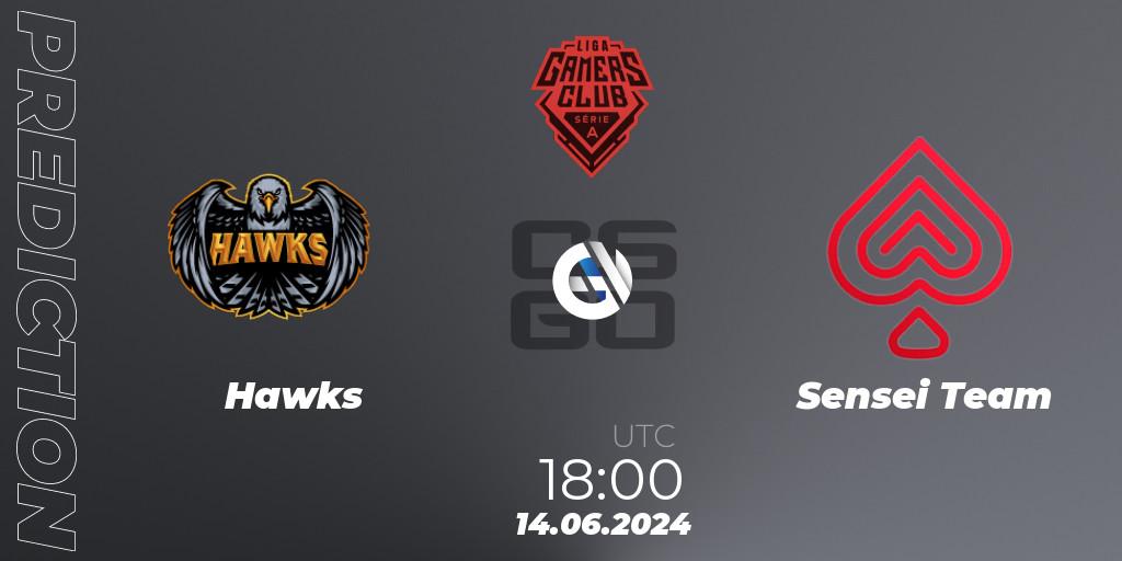 Pronóstico Hawks - Sensei Team. 14.06.2024 at 18:00, Counter-Strike (CS2), Gamers Club Liga Série A: June 2024