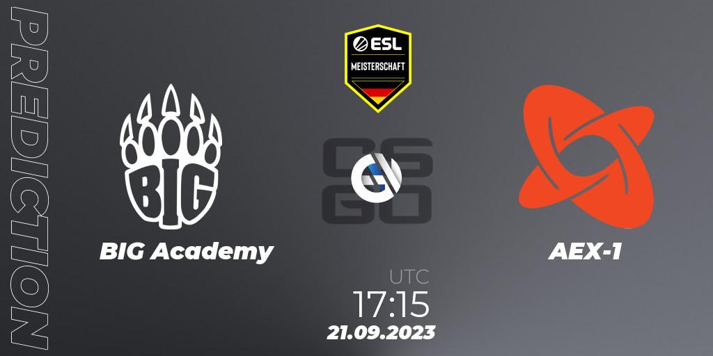 Pronóstico BIG Academy - AEX-1. 21.09.2023 at 17:15, Counter-Strike (CS2), ESL Meisterschaft: Autumn 2023