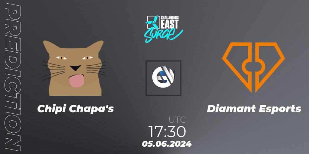 Pronóstico Chipi Chapa's - Diamant Esports. 05.06.2024 at 17:30, VALORANT, VALORANT Challengers 2024 East: Surge Split 2