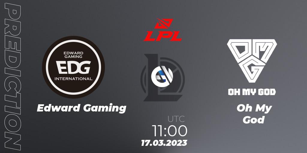 Pronóstico Edward Gaming - Oh My God. 17.03.2023 at 11:20, LoL, LPL Spring 2023 - Group Stage