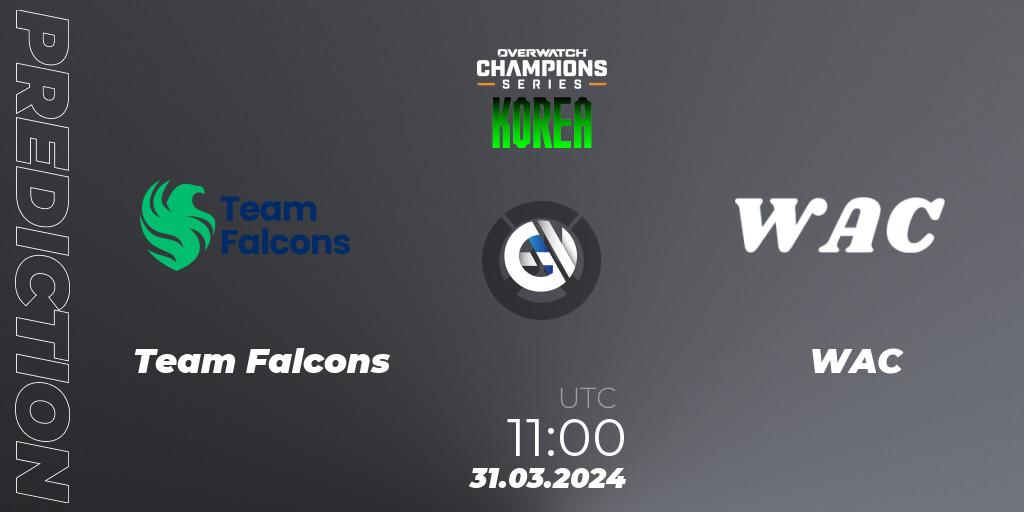 Pronóstico Team Falcons - WAC. 31.03.2024 at 11:00, Overwatch, Overwatch Champions Series 2024 - Stage 1 Korea