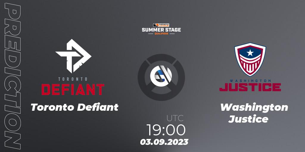 Pronóstico Toronto Defiant - Washington Justice. 03.09.23, Overwatch, Overwatch League 2023 - Summer Stage Qualifiers