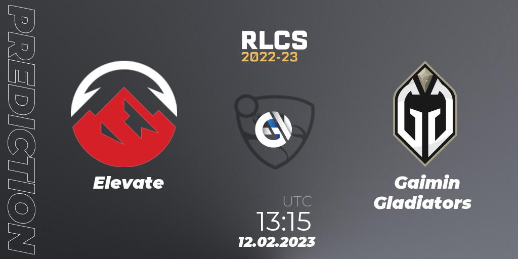 Pronóstico Elevate - Gaimin Gladiators. 12.02.2023 at 13:15, Rocket League, RLCS 2022-23 - Winter: Asia-Pacific Regional 2 - Winter Cup
