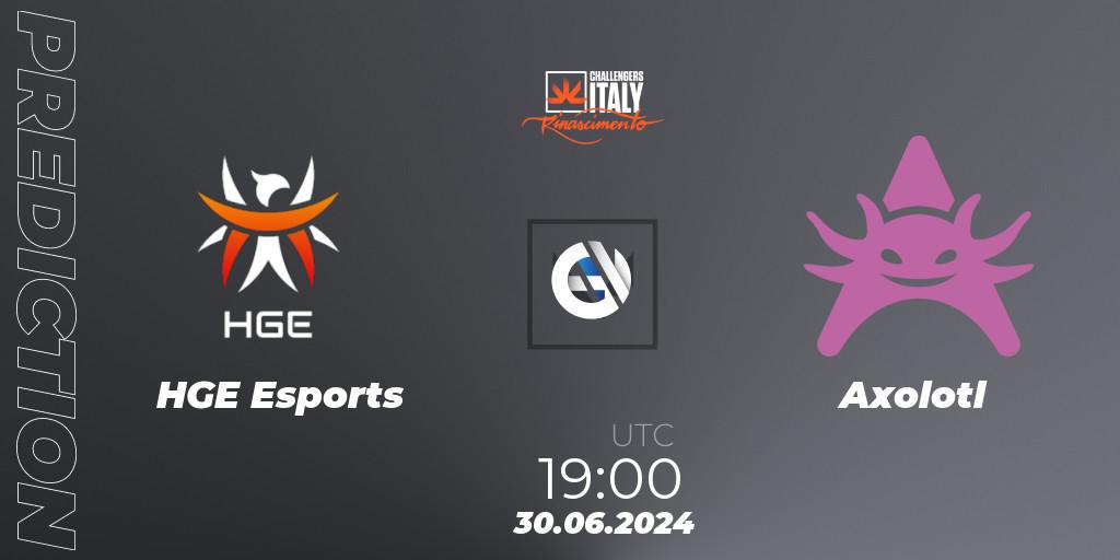 Pronóstico HGE Esports - Axolotl. 30.06.2024 at 19:00, VALORANT, VALORANT Challengers 2024 Italy: Rinascimento Split 2