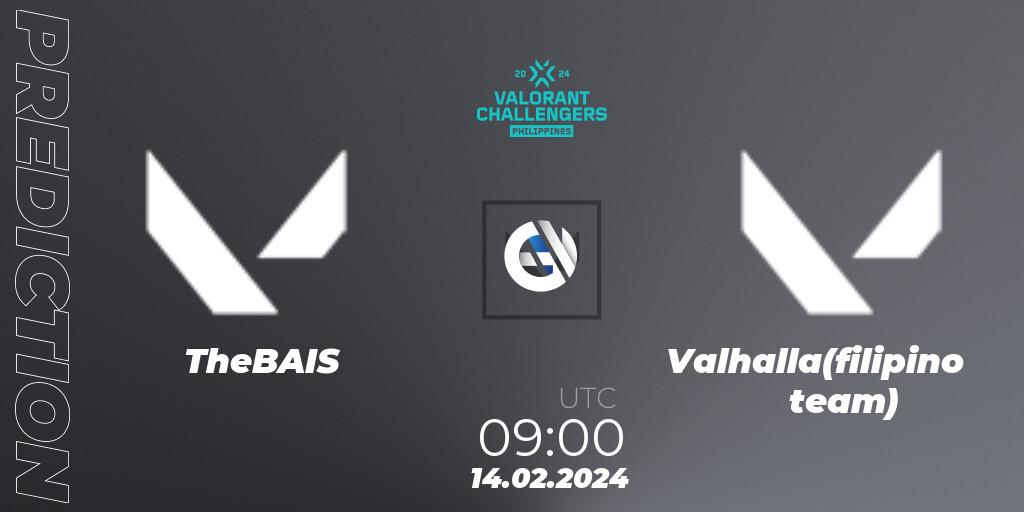 Pronóstico TheBAIS - Valhalla(filipino team). 14.02.2024 at 09:00, VALORANT, VALORANT Challengers 2024 Philippines: Split 1