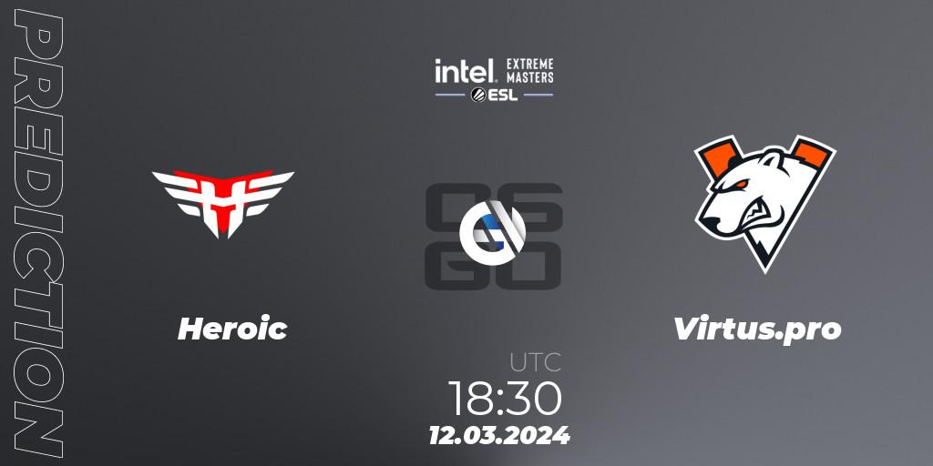 Pronóstico Heroic - Virtus.pro. 12.03.24, CS2 (CS:GO), Intel Extreme Masters Dallas 2024: European Closed Qualifier