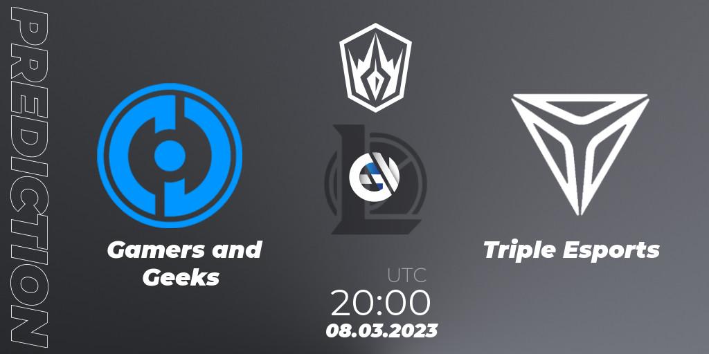 Pronóstico Gamers and Geeks - Triple Esports. 08.03.2023 at 20:00, LoL, Arabian League Spring 2023