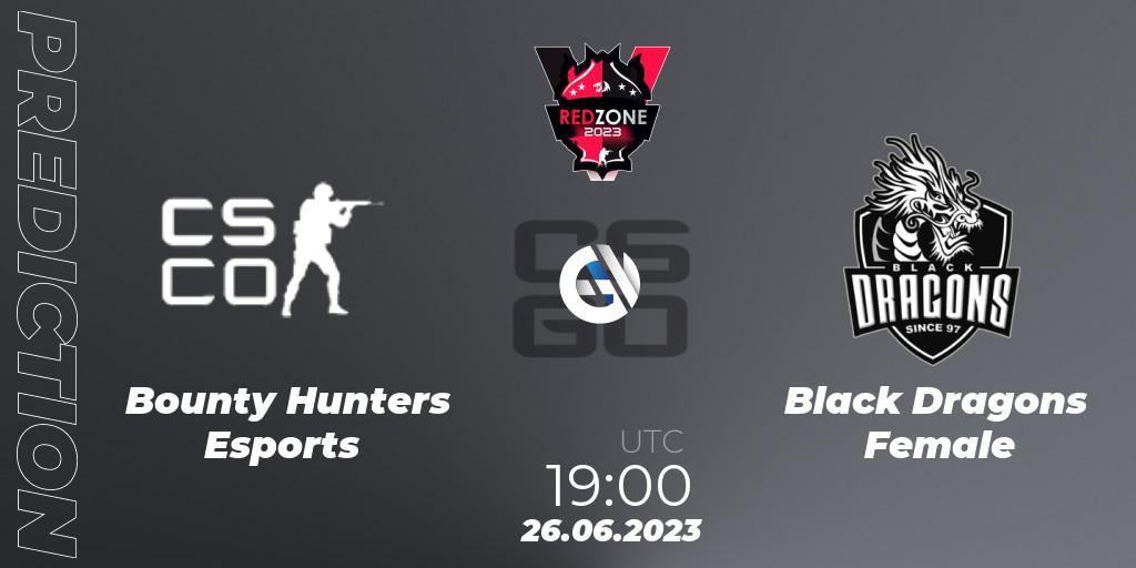 Pronóstico Bounty Hunters Esports - Black Dragons Female. 26.06.23, CS2 (CS:GO), RedZone PRO League 2023 Season 4