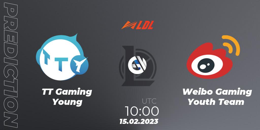 Pronóstico TT Gaming Young - Weibo Gaming Youth Team. 15.02.2023 at 12:30, LoL, LDL 2023 - Regular Season
