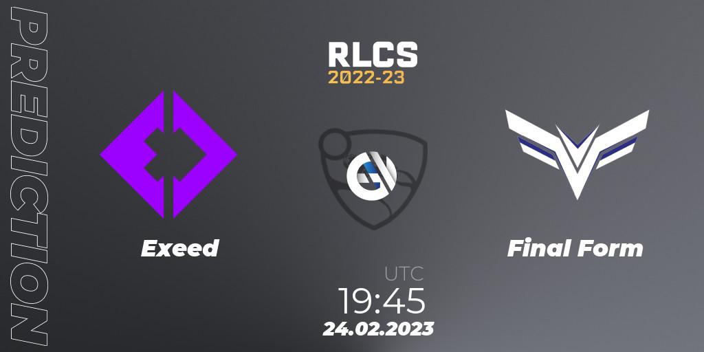 Pronóstico Exeed - Final Form. 24.02.2023 at 19:45, Rocket League, RLCS 2022-23 - Winter: South America Regional 3 - Winter Invitational