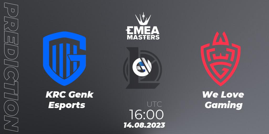 Pronóstico KRC Genk Esports - We Love Gaming. 14.08.2023 at 16:15, LoL, EMEA Masters Summer 2023