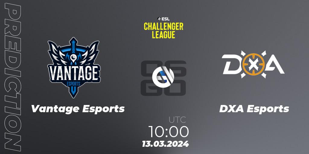 Pronóstico Vantage Esports - DXA Esports. 13.03.2024 at 10:00, Counter-Strike (CS2), ESL Challenger League Season 47: Oceania