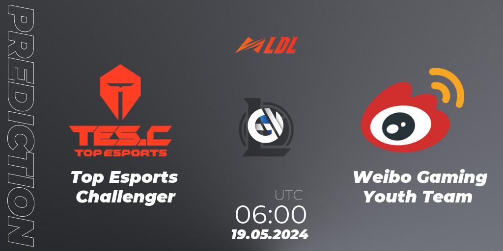 Pronóstico Top Esports Challenger - Weibo Gaming Youth Team. 19.05.2024 at 06:00, LoL, LDL 2024 - Stage 2