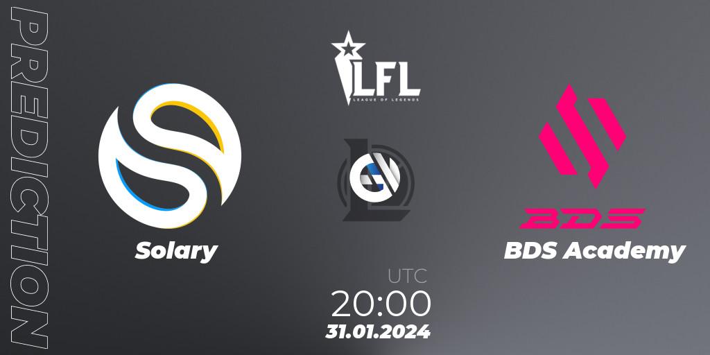 Pronóstico Solary - BDS Academy. 31.01.2024 at 20:00, LoL, LFL Spring 2024