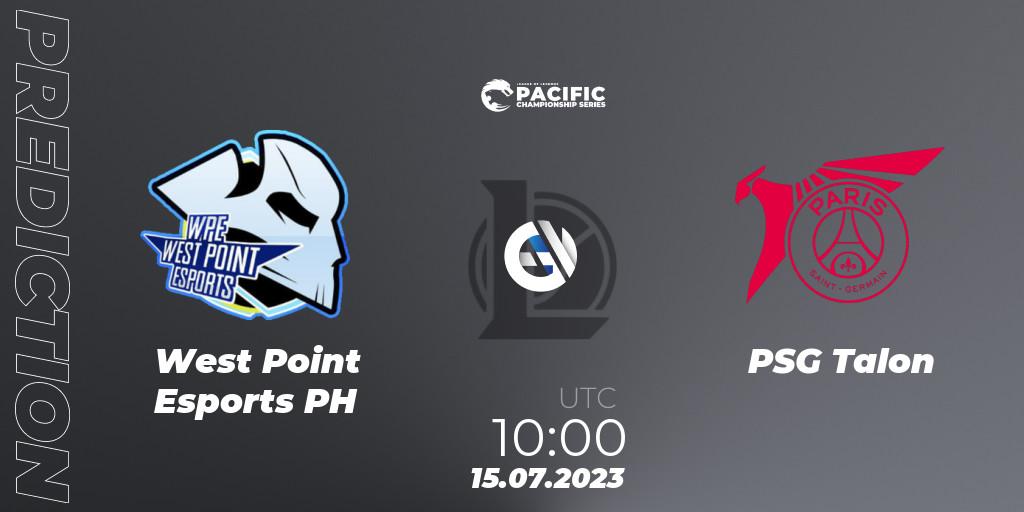Pronóstico West Point Esports PH - PSG Talon. 15.07.2023 at 10:00, LoL, PACIFIC Championship series Group Stage