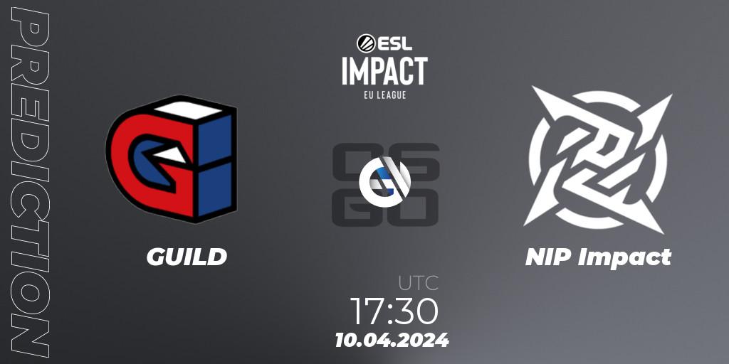 Pronóstico GUILD - NIP Impact. 10.04.24, CS2 (CS:GO), ESL Impact League Season 5: Europe
