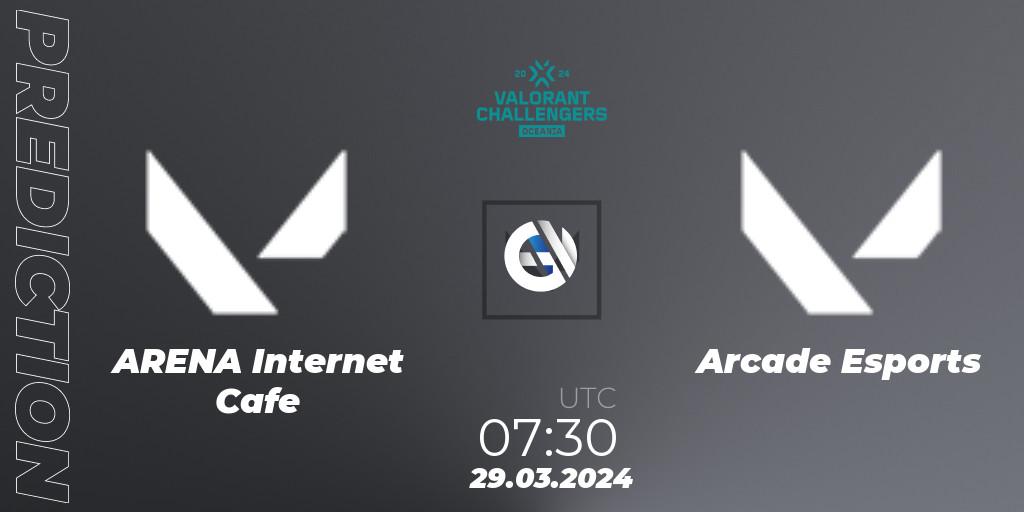 Pronóstico ARENA Internet Cafe - Arcade Esports. 29.03.2024 at 07:30, VALORANT, VALORANT Challengers 2024 Oceania: Split 1