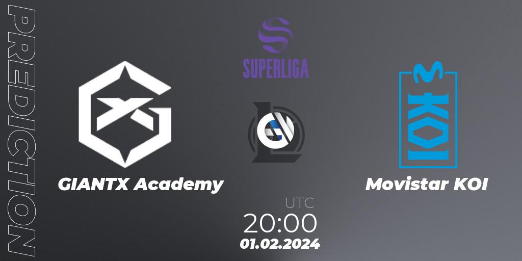 Pronóstico GIANTX Academy - Movistar KOI. 01.02.2024 at 20:00, LoL, Superliga Spring 2024 - Group Stage
