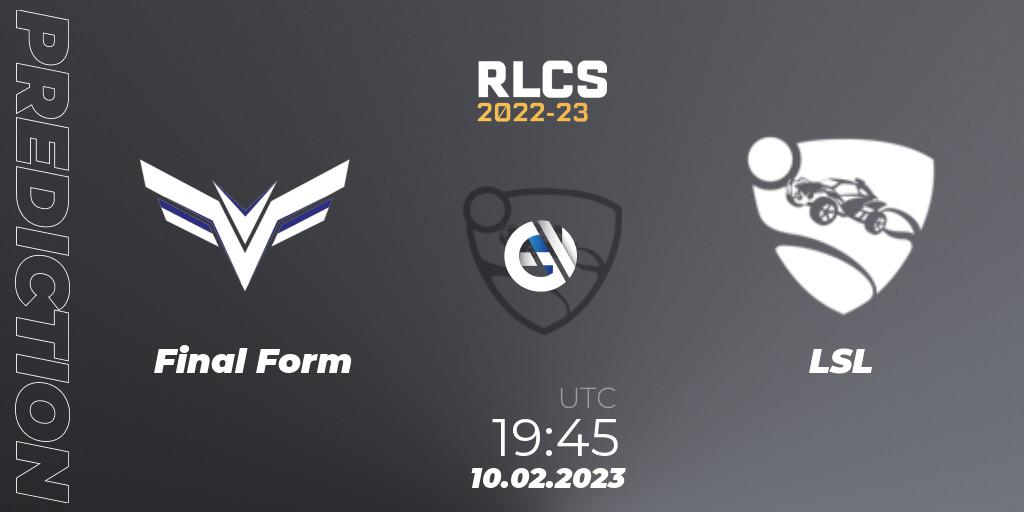 Pronóstico Final Form - LSL. 10.02.2023 at 19:45, Rocket League, RLCS 2022-23 - Winter: South America Regional 2 - Winter Cup