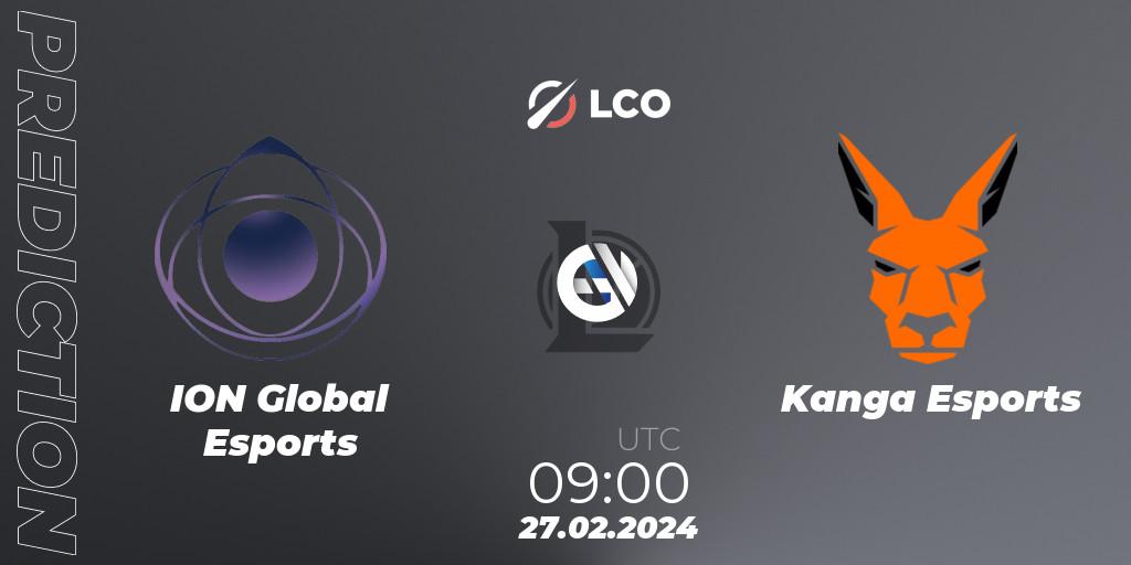 Pronóstico ION Global Esports - Kanga Esports. 27.02.2024 at 09:00, LoL, LCO Split 1 2024 - Playoffs