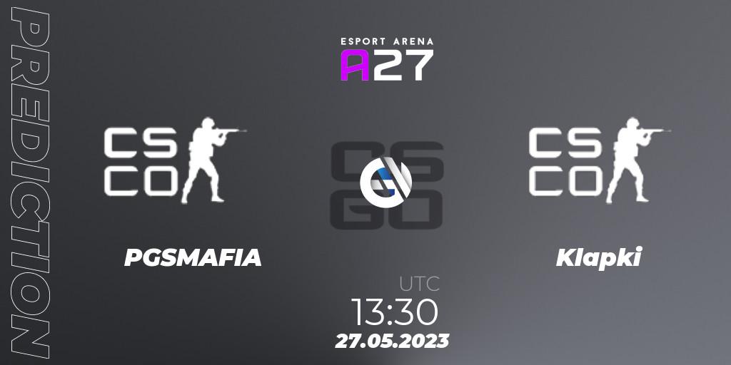 Pronóstico PGSMAFIA - Klapki. 27.05.2023 at 13:45, Counter-Strike (CS2), Arena27: Wrocław Open Cup