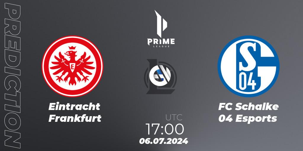 Pronóstico Eintracht Frankfurt - FC Schalke 04 Esports. 06.07.2024 at 17:00, LoL, Prime League Summer 2024