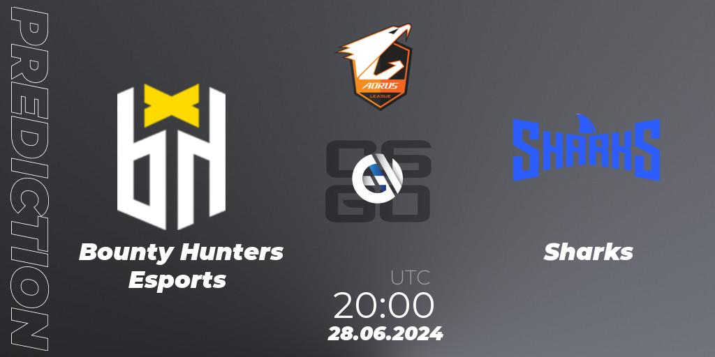 Pronóstico Bounty Hunters Esports - Sharks. 28.06.2024 at 17:45, Counter-Strike (CS2), Aorus League 2024 Season 1: Brazil