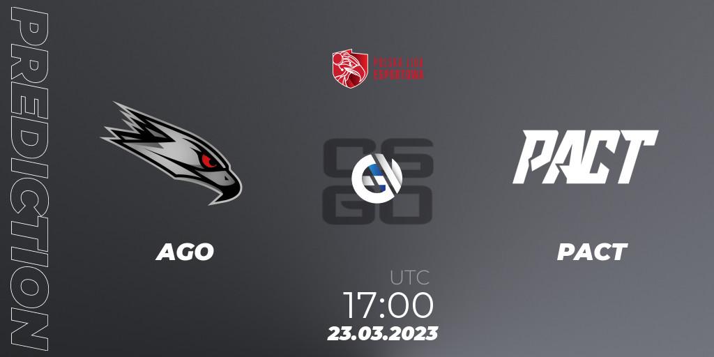 Pronóstico AGO - PACT. 23.03.23, CS2 (CS:GO), Polska Liga Esportowa 2023: Split #1